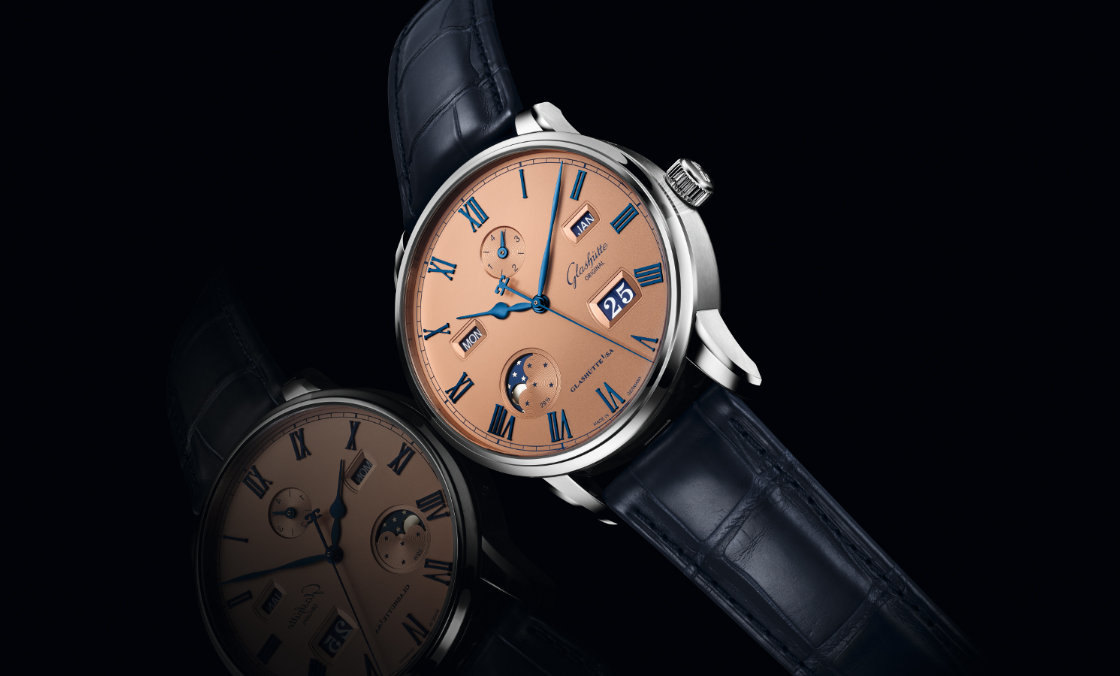 GLASHÜTTE ORIGINAL - SENATOR - 1-36-12-01-02-61 - 新色亮相:玫瑰粉與深藍的相遇|格拉蘇蒂原創參議員卓越萬年曆腕錶