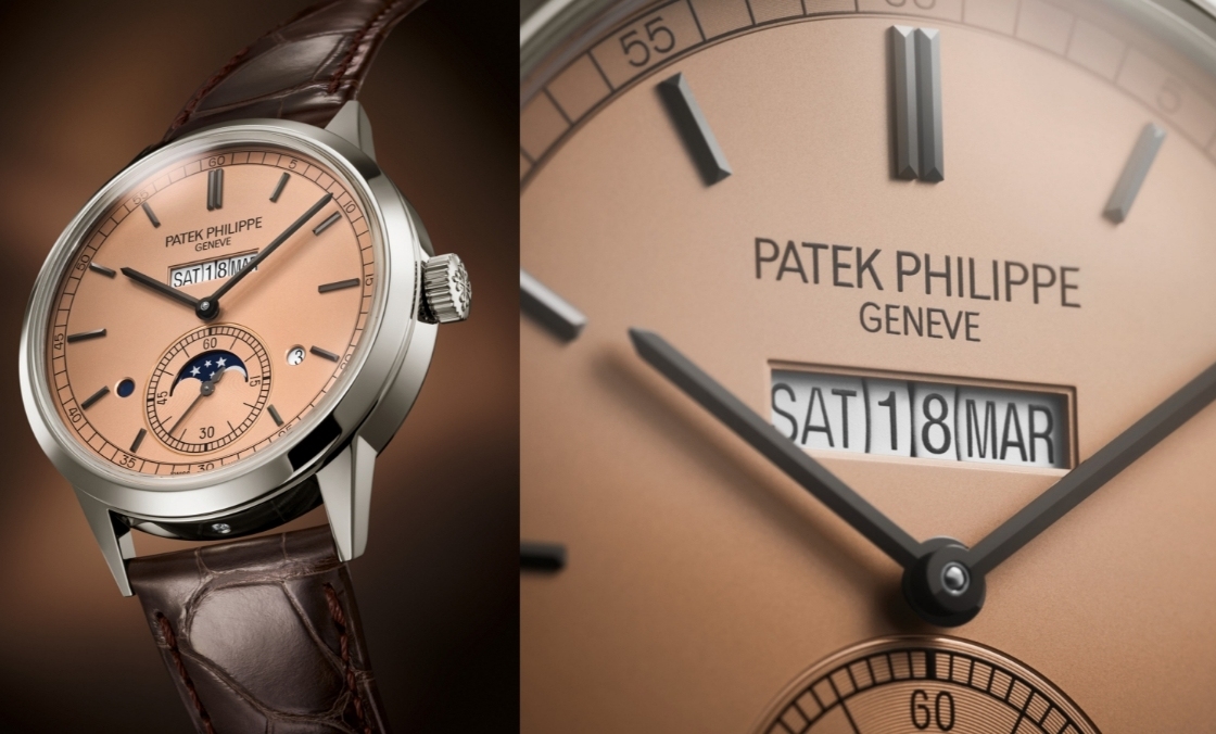 PATEK PHILIPPE - GRAND COMPLICATIONS - 5236P-010 - 三文魚色、三窗並列｜PATEK PHILIPPE Ref. 5236P-010鉑金並列顯示萬年曆新款登場