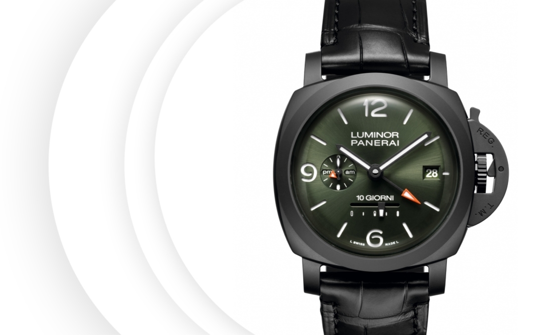 PANERAI - LUMINOR - PAM01483 - PANERAI綠面黑陶瓷十日鍊新作| Luminor Dieci Giorni GMT PAM01483