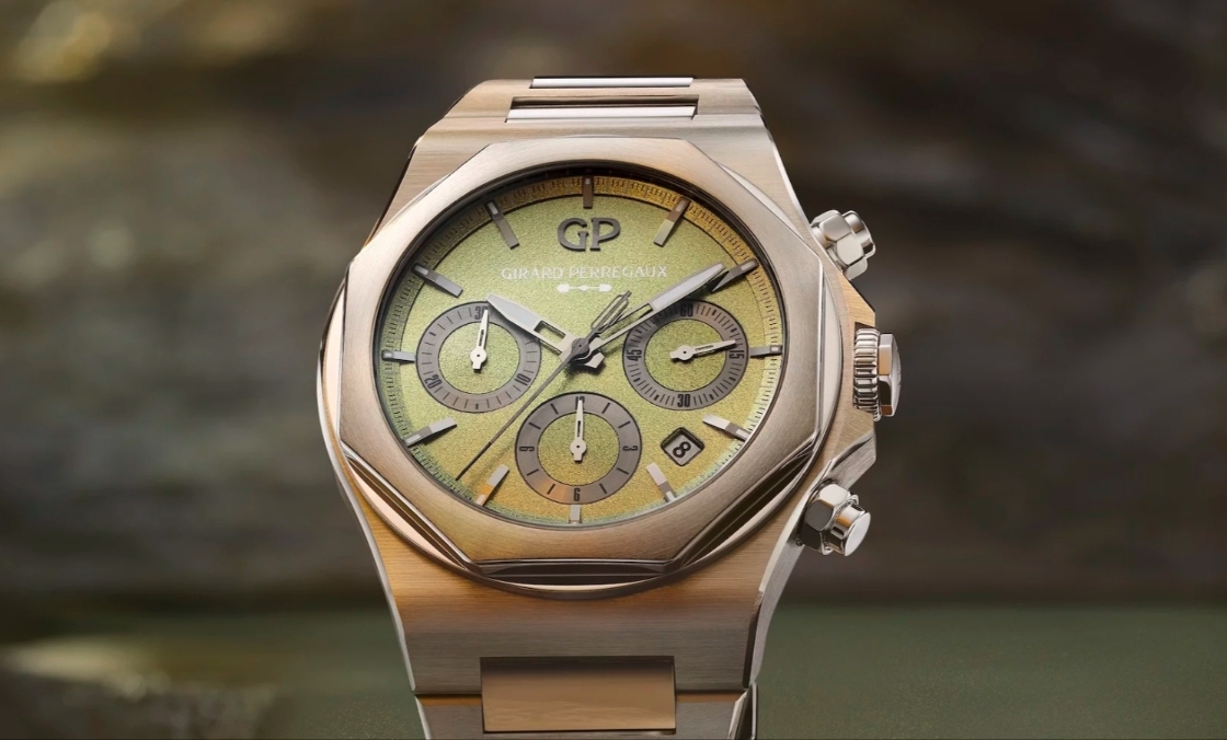 GIRARD-PERREGAUX - LAUREATO - 81020-21-3398-1CM - 虹彩綠面盤耀眼登場：GP芝柏表推出Laureato桂冠系列計時碼錶阿斯頓馬丁限量款