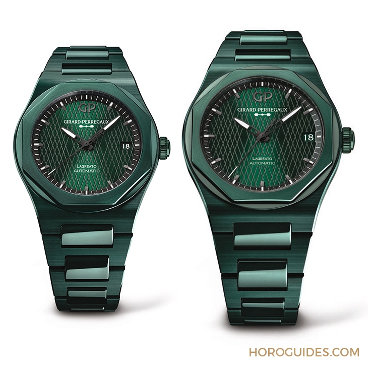 GIRARD-PERREGAUX - LAUREATO - 81010-32-3081-1CX - 英國賽車綠的超激魅力!芝柏表桂冠系列綠色陶瓷腕表阿斯頓·馬丁特別版 42毫米 & 38毫米