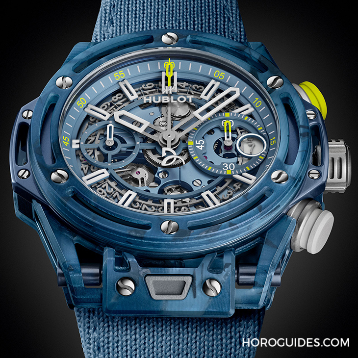 HUBLOT - BIG BANG - 441.QKB.5120.NR.DJO24 - 這支錶有他的網球魂！以球拍與球衣纖維入作的HUBLOT BIG BANG UNICO喬科維奇計時碼錶