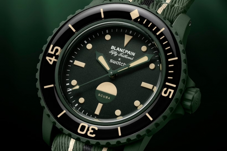 SWATCH - Blancpain X Swatch - SO35G100 - Blancpain X Swatch再推新作:Green Abyss腕錶延續五十噚潛水血統