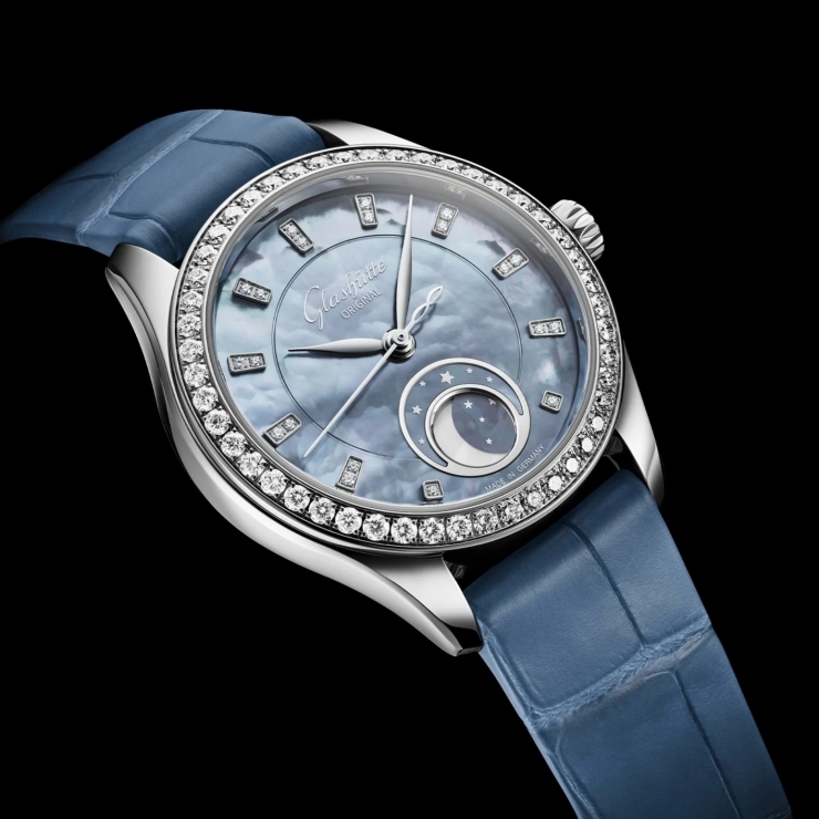 GLASHÜTTE ORIGINAL - LADIES - 1-35-14-04-12-04 - 格拉蘇蒂原創 Serenade Luna 小夜曲月相腕錶「天際藍」:一枚以城市天空為靈感的女錶