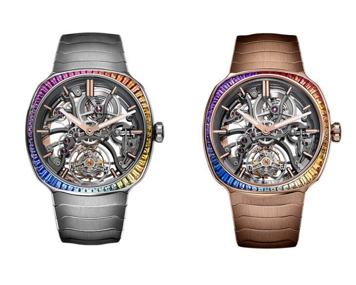 H. MOSER & CIE - STREAMLINER - 6814-0401 - 虹光穿鏤，一舞陀飛輪｜H. MOSER & CIE.推出兩款全新Streamliner Tourbillon Skeleton Rainbow 