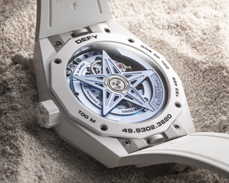 ZENITH - DEFY - 49.9309.3620/85.I001 - 藍天白沙，馭浪再行｜ZENITH攜手Time+Tide推出Defy Skyline Skeleton White Surfer Ceramic