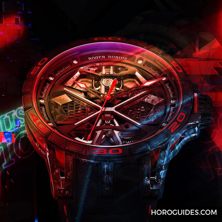 ROGER DUBUIS - EXCALIBUR - RDDBEX0830 - 致虛擬車賽The Real Race！羅杰杜彼Excalibur Huracán Performante鏤空自動上鍊腕錶