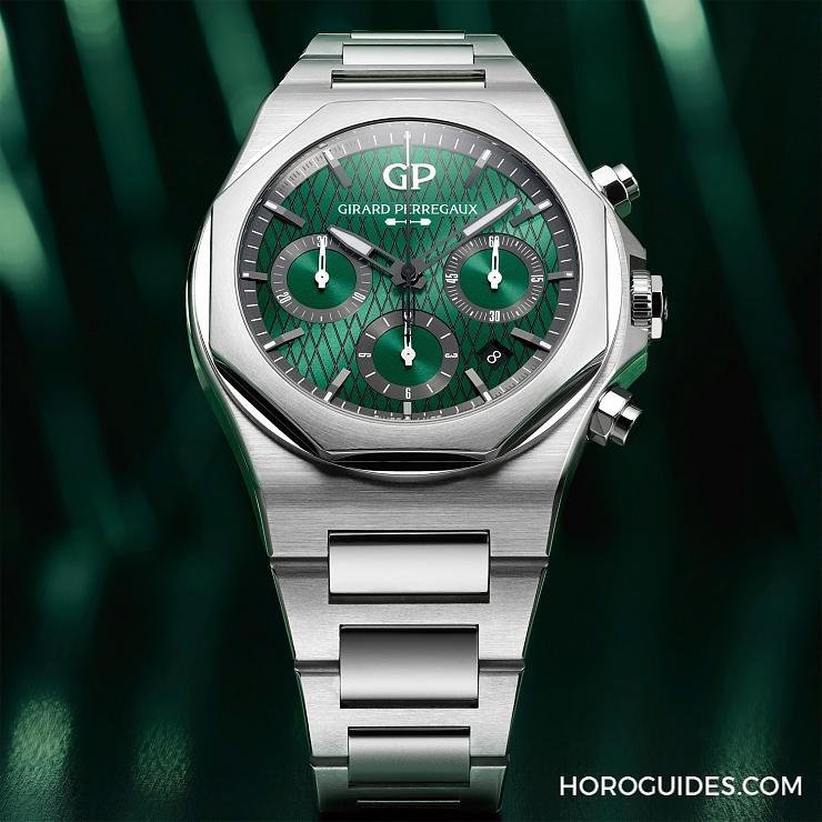 GIRARD-PERREGAUX - LAUREATO - 81020-11-001-11A - 有一種綠，叫做英國賽車綠｜GP Laureato桂冠系列Aston Martin特別版計時腕錶
