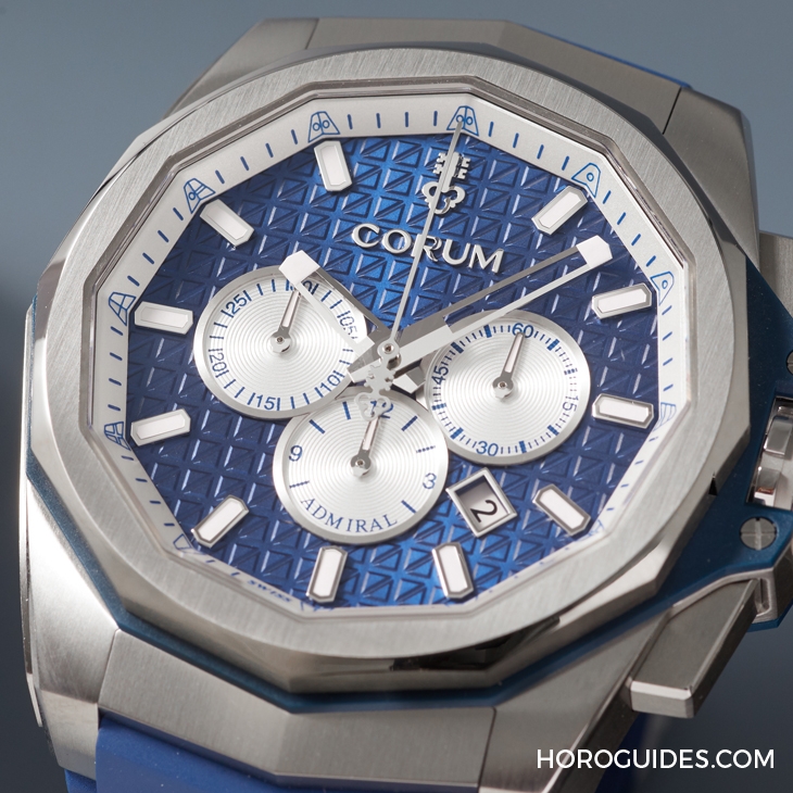 CORUM - ADMIRAL - A132/04274 - 選擇障礙了！Corum Admiral 45海軍上將計時碼錶藍面、綠面全新靚色限量上市