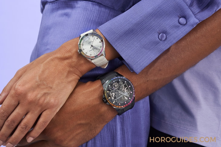 ULYSSE NARDIN - DIVER - 1723-400B1LE-2B-RAIN/1A - 以彩虹寶石圈入作，Ulysse Nardin Blast彩虹陀飛輪腕錶、Lady Diver美人魚潛水彩虹腕