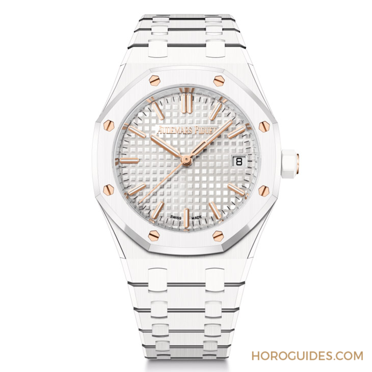 AUDEMARS PIGUET - ROYAL OAK - 77350CB.OO.1266CB.01 - 白色陶瓷版！愛彼皇家橡樹34毫米自動上鍊腕錶雪白登場