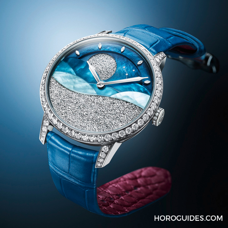 ARNOLD & Son - PERPETUAL MOON - 1GLMW.Z04A.C284A - Arnold & Son招牌超大月相窗以釕晶體形塑又美又魔幻的夜色美學|恒久月相38午夜潮汐腕錶
