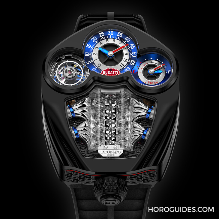 JACOB & CO. - BUGATTI - BU300.22.AA.AA.A - 戴著走的V16氣缸引擎｜Jacob & Co.發表超跑Bugatti Tourbillon同名限量腕錶