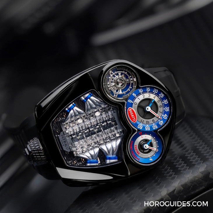 JACOB & CO. - BUGATTI - BU300.22.AA.AA.A - 戴著走的V16氣缸引擎｜Jacob & Co.發表超跑Bugatti Tourbillon同名限量腕錶