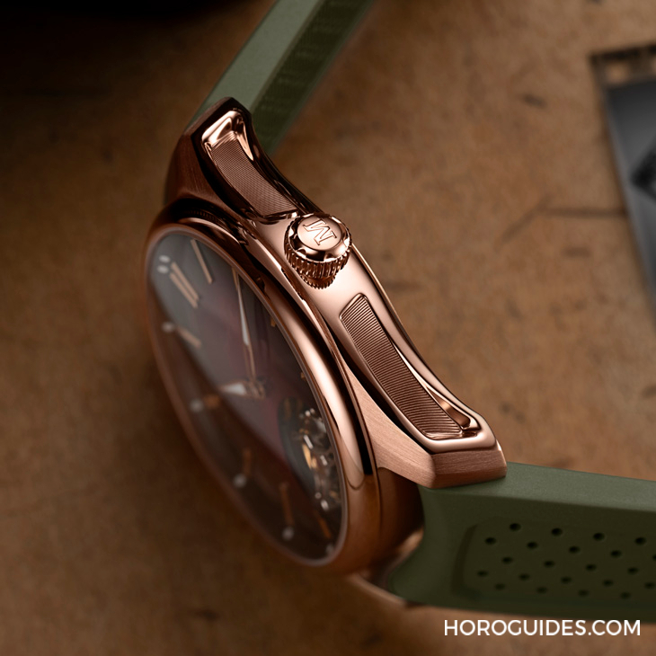 H. MOSER & CIE - PIONEER - 3805-0400 - 錶徑縮小，紅金加持，H. Moser & Cie.推出開拓者陀飛輪酒紅色腕錶