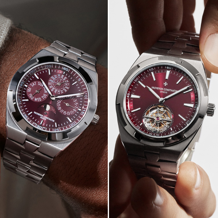 VACHERON CONSTANTIN - OVERSEAS - 6000V/210T-H179 - 江詩丹頓Overseas罕見酒紅面盤現身｜超薄萬年曆與鈦金屬陀飛輪全解析