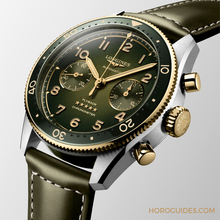 LONGINES - SPIRIT - L3.802.1.53.6 - LONGINES Spirit再掀熱潮！Spirit Zulu Time鈦金屬腕錶與計時碼錶間金新色登場