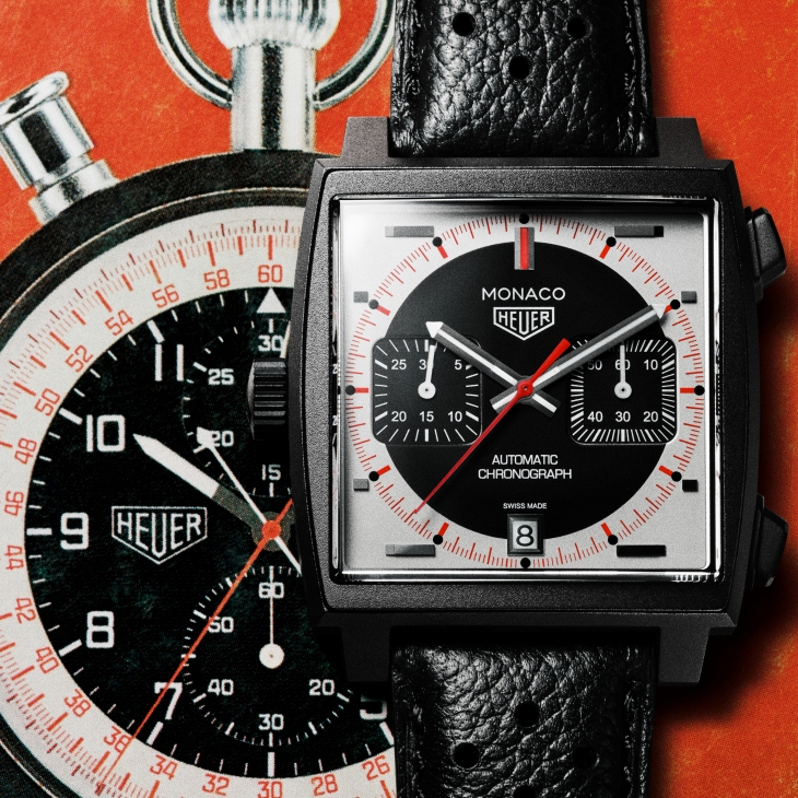 TAG HEUER - MONACO - CBW2185.FC8350 - 嶄新鈦金材質亮相，經典黑白與Gulf藍橙同場現身｜TAG HEUER Monaco三款新錶驚艷登場