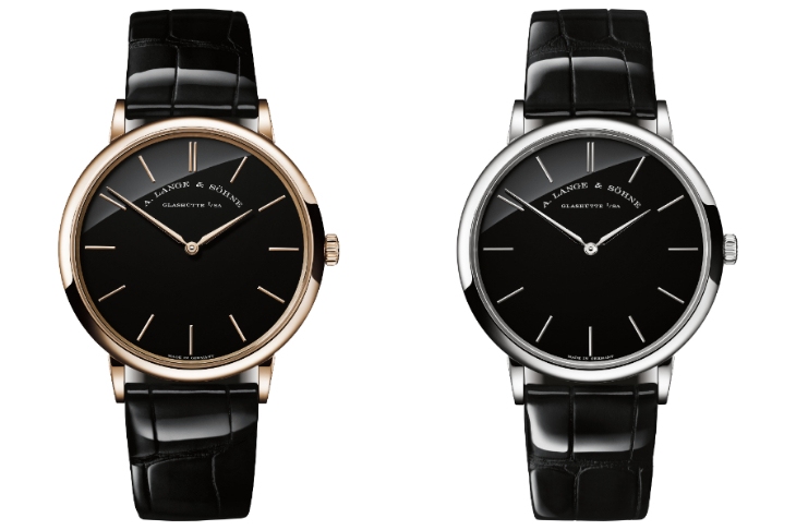 A. LANGE & SÖHNE - SAXONIA - 德系簡約，邂逅冷冽鉑金與溫潤蜜金｜朗格推出Saxonia Thin蜂蜜金及鉑金黑色縞瑪瑙限量版