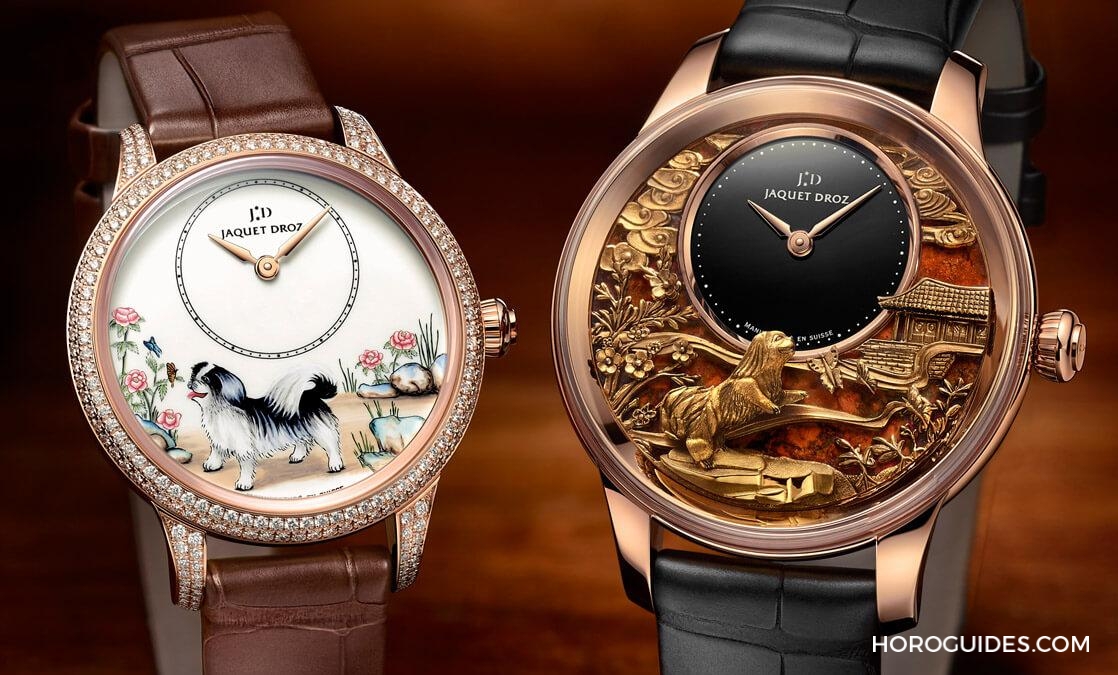 JAQUET DROZ - PETITE HEURE MINUTE - J005013219 - JAQUET DROZ狗年限量錶，琺瑯金雕細膩雙工藝