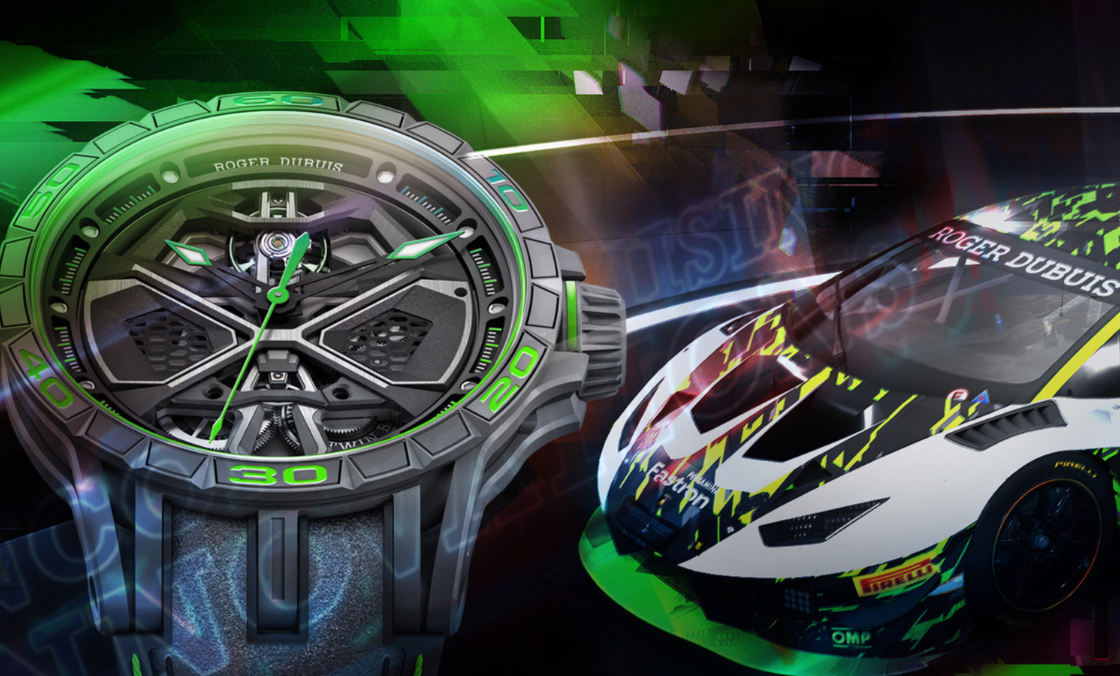 ROGER DUBUIS - EXCALIBUR - RDDBEX0830 - 致虛擬車賽The Real Race!羅杰杜彼Excalibur Huracán Performante鏤空自動上鍊腕錶