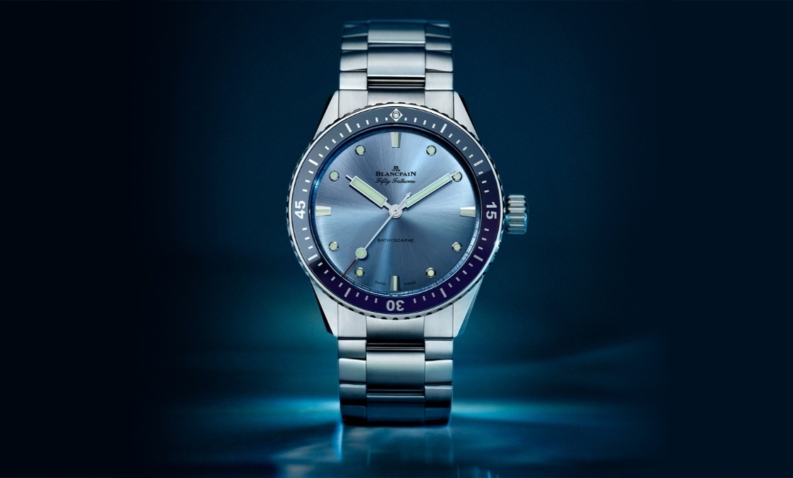 BLANCPAIN - FIFTY FATHOMS - 5005-1140-71S - 迷人螢光藍!Blancpain台北101專賣店獨家限定之作,五十噚深潛器藍眼淚腕錶