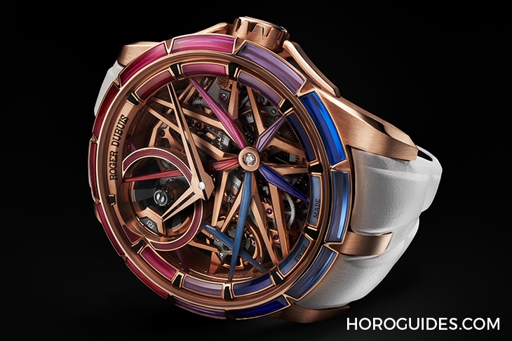 ROGER DUBUIS - EXCALIBUR - RDDBEX0950 - 自帶螢光效果的漸變色寶石圈!日夜都炫目的Roger Dubuis王者系列夜光單擺輪腕錶