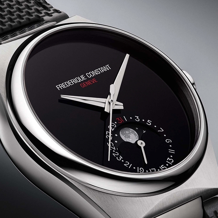 FRÉDÉRIQUE CONSTANT - 自家機芯 - FC-716ONB3NH6B - 康斯登 Highlife 系列首款月相腕錶,Onyx Moon 展現純黑美學
