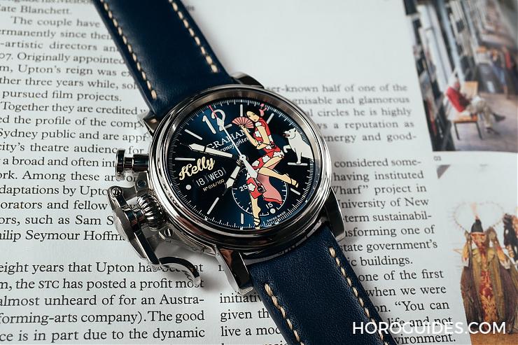 GRAHAM - CHRONOFIGHTER - 2CVAS.U08A.L129S - 美女陪你過新年 GRAHAM Chronofighter Vintage Nose Art Ltd限量錶"Kelly"