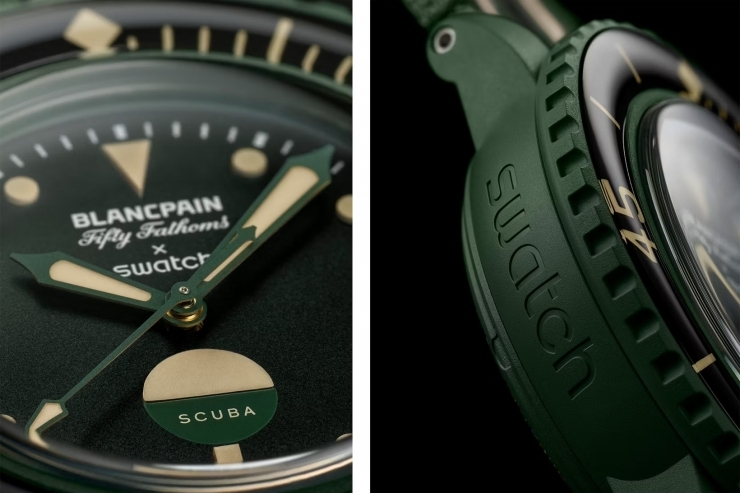 SWATCH - Blancpain X Swatch - SO35G100 - Blancpain X Swatch再推新作：Green Abyss腕錶延續五十噚潛水血統