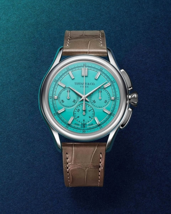 TIFFANY & Co. - ATLAS™ - 75450125 - 真正的Tiffany Blue錶盤!Tiffany Timer鉑金計時腕錶正式登場