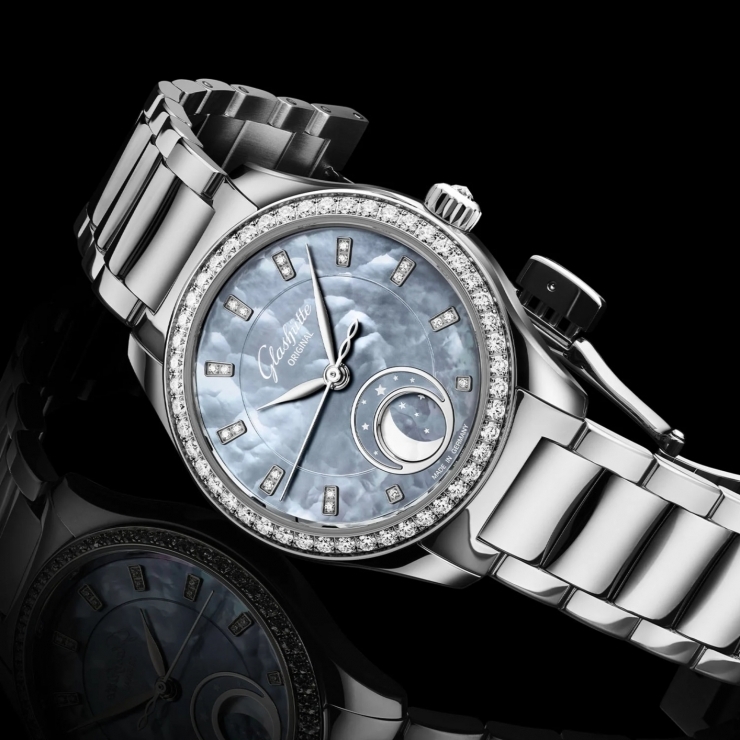 GLASHÜTTE ORIGINAL - LADIES - 1-35-14-04-12-04 - 格拉蘇蒂原創 Serenade Luna 小夜曲月相腕錶「天際藍」:一枚以城市天空為靈感的女錶