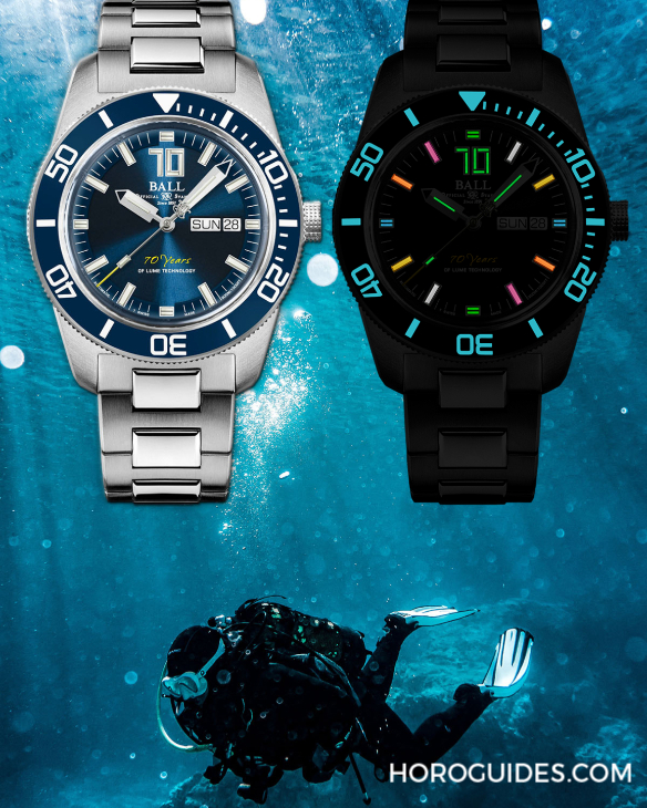 BALL WATCH - Engineer Master II - DM3308A-S3-BE - BALL Watch Skindiver Heritage AvantGlow 70 Year  照亮黑暗70年