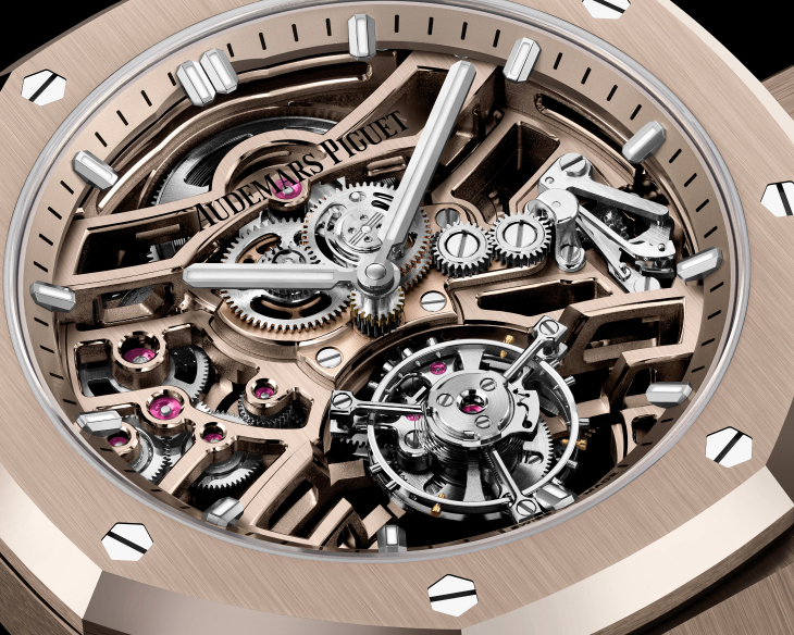 AUDEMARS PIGUET - ROYAL OAK - 26735SG.OO.1320SG.01 - AUDEMARS PIGUET 愛彼如何成為貴金屬專家｜Royal Oak皇家橡樹鏤空飛行陀飛輪自動上鍊沙金腕錶與霜金腕錶