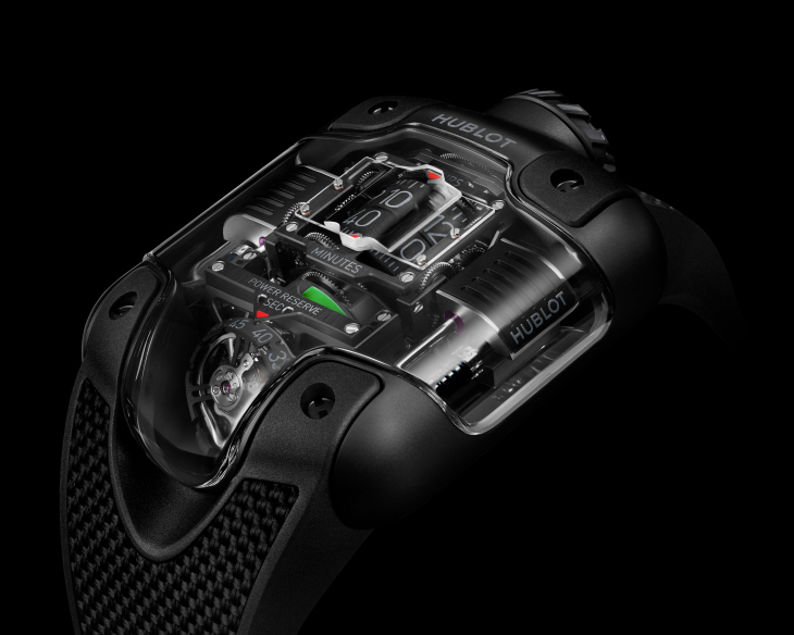 HUBLOT - MP - 910.JX.0001.RT - HUBLOT MP-10 雙垂直上鍊陀飛輪腕錶 推出全新藍寶石款及 All Black 黑陶瓷款