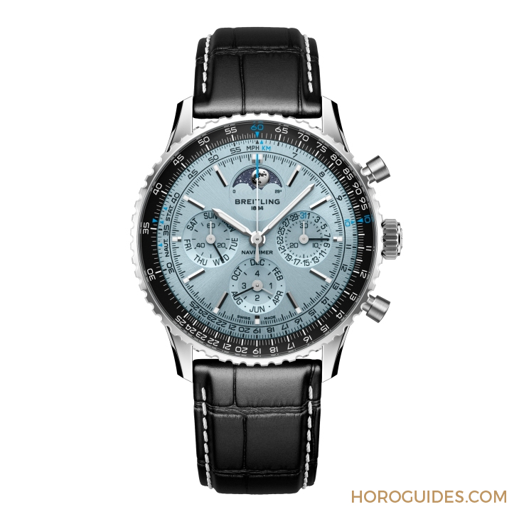 BREITLING - NAVITIMER - PB1920251C1A1 - 冰藍面新作!百年靈推出Navitimer B19不鏽鋼萬年曆計時碼錶
