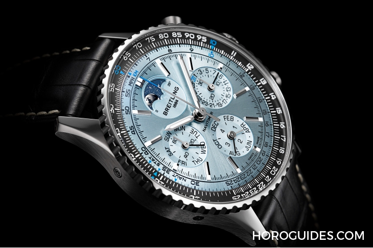 BREITLING - NAVITIMER - PB1920251C1A1 - 冰藍面新作!百年靈推出Navitimer B19不鏽鋼萬年曆計時碼錶