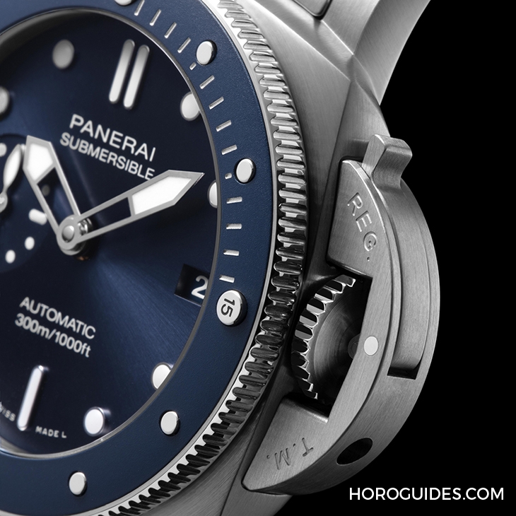 PANERAI - SUBMERSIBLE - PAM01068 - 沛納海Submersible 42mm首次搭配精鋼鍊帶！Submersible Blu Notte藍面藍圈，型格亮相