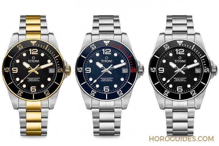 TITONI - SEASCOPER - 83600 S-BE-255 - 強大規格奇襲！Titoni海洋探索系列600米深潛腕錶
