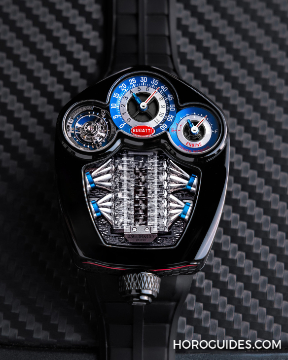 JACOB & CO. - BUGATTI - BU300.22.AA.AA.A - 戴著走的V16氣缸引擎｜Jacob & Co.發表超跑Bugatti Tourbillon同名限量腕錶