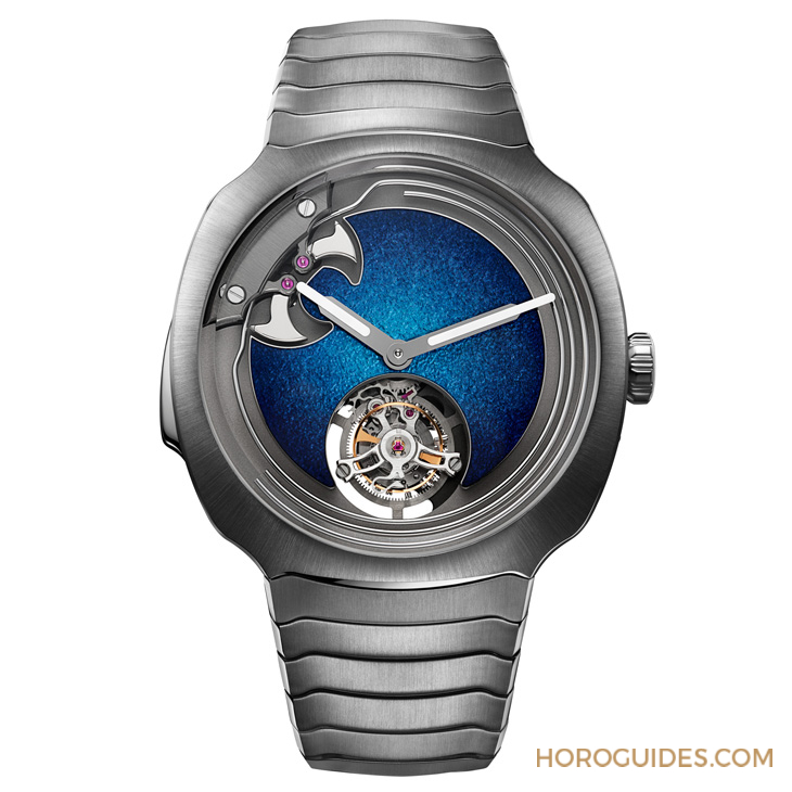 H. MOSER & CIE - STREAMLINER - 6905-1200 - 大明火琺瑯煙燻面加身,亨利慕時三問疾速者三問報時陀飛輪藍色琺瑯概念腕錶奪目登場