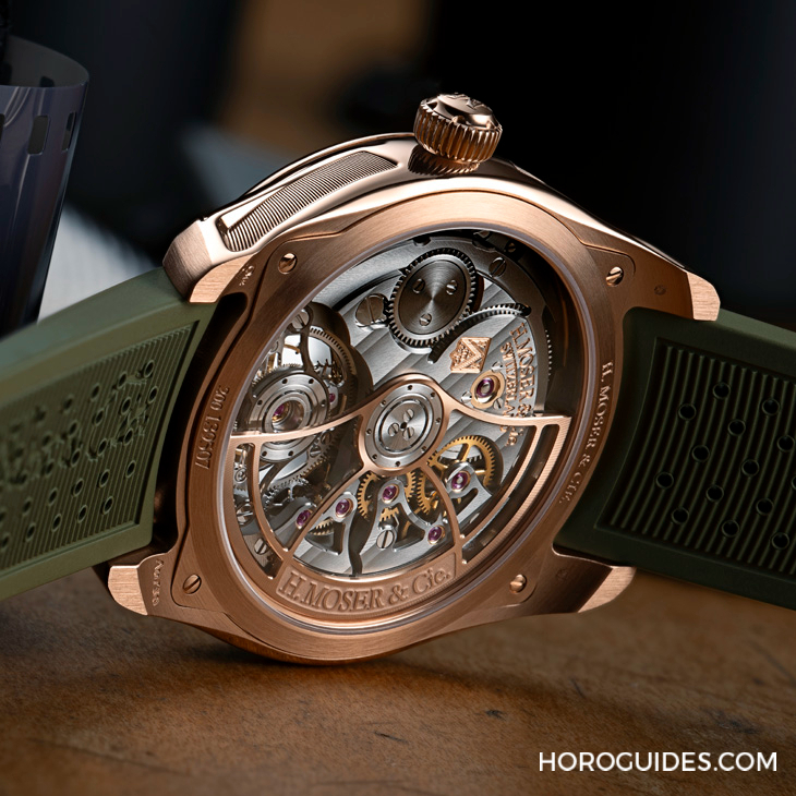 H. MOSER & CIE - PIONEER - 3805-0400 - 錶徑縮小,紅金加持,H. Moser & Cie.推出開拓者陀飛輪酒紅色腕錶