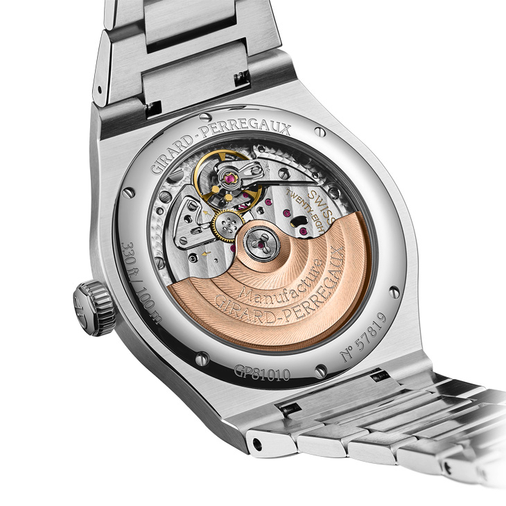 GIRARD-PERREGAUX - LAUREATO - 81010-11-3475-1CM -  GP Laureato桂冠系列質感再升級，灰色大明火琺瑯面盤釋放深邃魅力