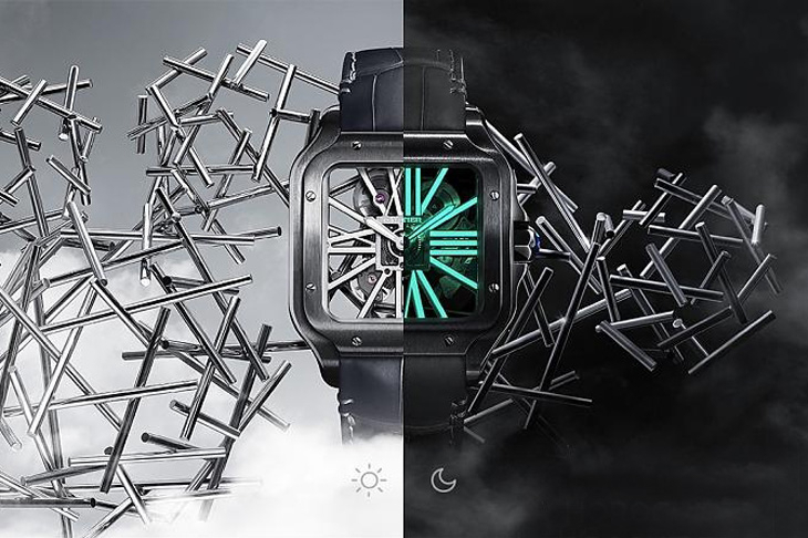 CARTIER - SANTOS DE CARITER - WSSA0089 - 微噴砂鈦金屬錶殼、導入夜光效果|Santos de Cartier大型款2025年新作