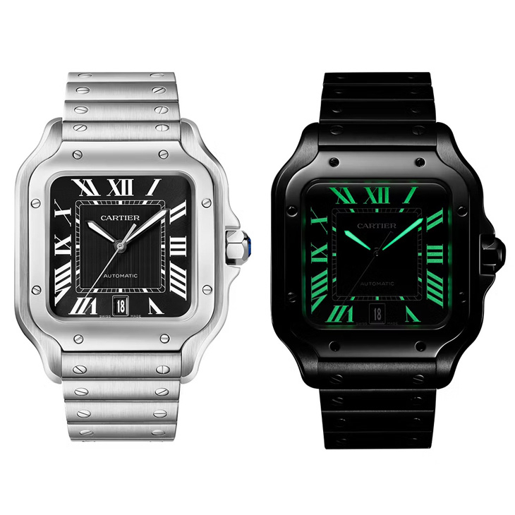 CARTIER - SANTOS DE CARITER - WSSA0089 - 微噴砂鈦金屬錶殼、導入夜光效果|Santos de Cartier大型款2025年新作