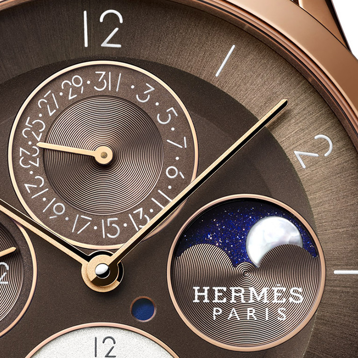 HERMES - Slim dʼHermès - W041406WW00 - 玫瑰金棕面,Hermès Slim d’Hermès Quantième Perpétuel萬年曆腕錶延伸新作亮相