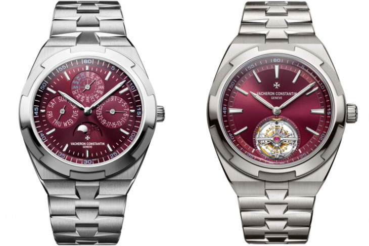 VACHERON CONSTANTIN - OVERSEAS - 6000V/210T-H179 - 江詩丹頓Overseas罕見酒紅面盤現身|超薄萬年曆與鈦金屬陀飛輪全解析