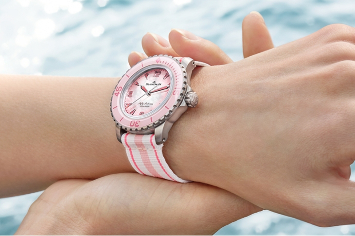 BLANCPAIN - FIFTY FATHOMS - 5007 3644A B64B - 清新柔色，精裝上陣｜BLANCPAIN Fifty Fathoms 38mm款式「粉墨」登場