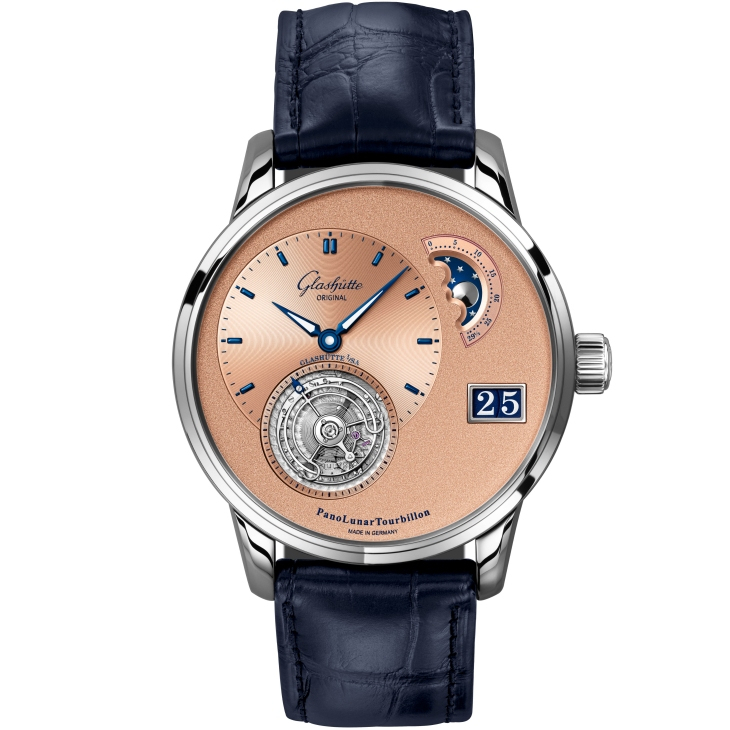 GLASHÜTTE ORIGINAL - PANO - 1-93-03-01-03-61 - 源自赭紅鐵色，格拉蘇蒂原創鉑金限量版PanoLunar Tourbillon，揭幕嶄新錶盤工坊